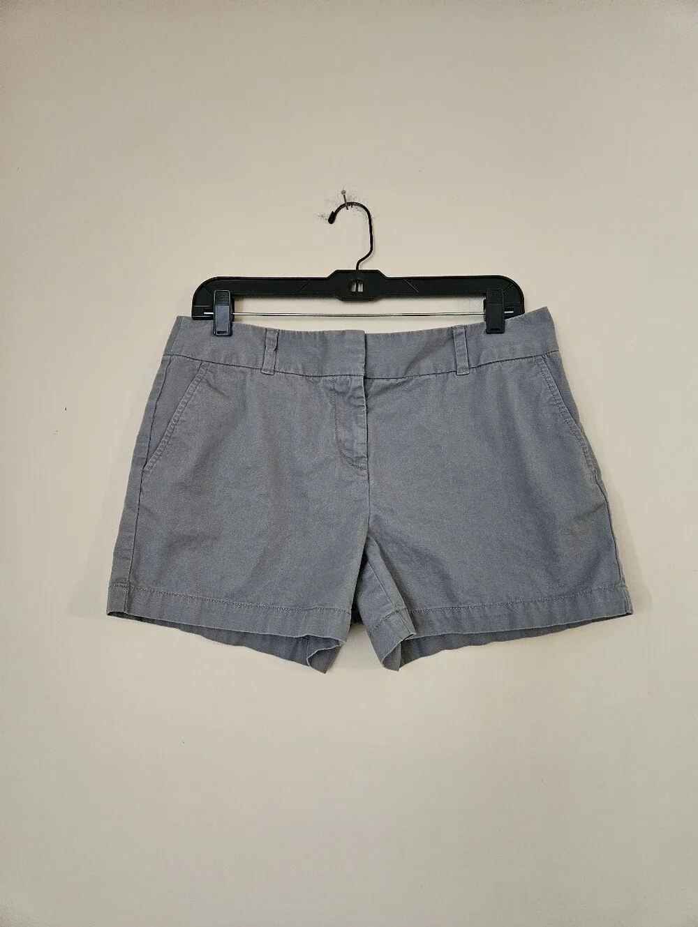 LOFT Light Gray Mid-Rise Chino Shorts, Size 8